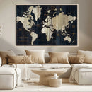 Antique Old World Map Wall Art Canvas Print