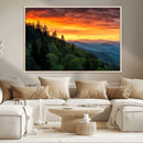 Forest Landscape Wall Art Sunset Canvas, Forest Sunset