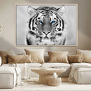 Black and White Tiger Wall Art Animal Canvas Print