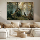 Grizzly Bear Cubs Wall Art Canvas Print