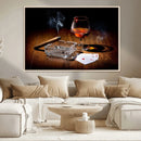 Whiskey Cigar Wall Art Canvas Print Kitchen Wall