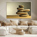 Fluvial Zen Stones Canvas Wall Art Print