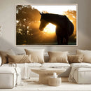 Horse at Sunset Wall Art Animal Canvas Print