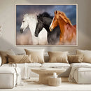 Animal Wall Art Three Horses Farmhouse Art Canvas, Framed by MyGreatCanvas | Canvas Wall Art Prints | Photo Prints & Wall Decor