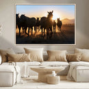Horse Herd Wall Art Animal Canvas Print