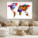 World Map Canvas Print – Detailed Map of the World Wall Art