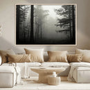 Misty Forest Wall Art Premium Canvas Print a Foggy and