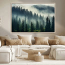 Captivating Misty Forest Wall Art Premium Canvas Print a