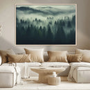 Misty Forest Wall Art Premium Canvas Print a Foggy and