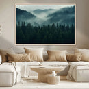 Captivating Misty Forest Wall Art Premium Canvas Print,