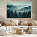 Captivating Misty Foggy Forest Wall Art Premium Canvas Print