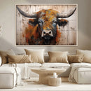 Scottish Highland Cow Cattle Art Print on Wood Style by MyGreatCanvas | Canvas Wall Art Prints | Photo Prints & Wall Decor
