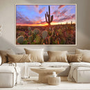 Arizona Desert Wall Art Canvas Print - Framed Deser Sunset
