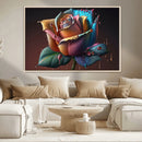 Abstract Rose Wall Art Canvas Print
