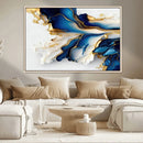 Gold Marble Art - Abstract Geode Gold And Blue Marble Shape