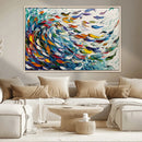 Modern Abstract Fish Shoal Wall Art Canvas Print, Colorful by MyGreatCanvas | Canvas Wall Art Prints | Photo Prints & Wall Decor