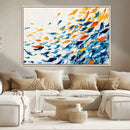 Abstract Fish Shoal Wall Art Canvas Print, Colorful Fish