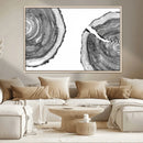 Abstract Large Tree Rings – Minimalist Black and White Wood