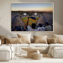 Dodger Stadium Sunset Game Triple Canvas Wall Art - Los