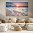 Sunset Beach Wall Art – Soothing Coastal Landscape, Ready to