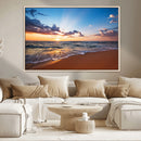 Golden Hour Beach Sunset Wall Art | Canvas Print | Ready to