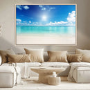 Blue Ocean Wall Art Canvas Print - Tranquil Ocean Paradise