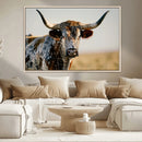 Texas Bull Longhorn Wall Art Canvas Print for Farm House
