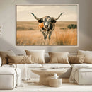 Texas Cow Longhorn Wall Art Canvas Print for Farm House Wall