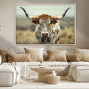 Texas Cow Longhorn Wall Art Canvas Print for Farm House Wall