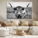 Texas Cow Longhorn Wall Art Canvas Print for Farm House Wall by MyGreatCanvas | Canvas Wall Art Prints | Photo Prints & Wall Decor