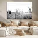 Vintage Farmhouse Black and White Triptych Wall Art – Giclee