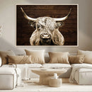 Highland Cow Wall Art Canvas Print, Rustic Farmhouse Decor,
