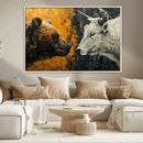 Bear and Bull Wall Art Canvas Print – Abstract Animal