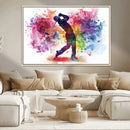 Colorful Golfer Swing Wall Art Canvas Print - Ready to Hang, by MyGreatCanvas | Canvas Wall Art Prints | Photo Prints & Wall Decor