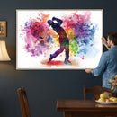 Colorful Golfer Swing Wall Art Canvas Print - Ready to Hang,