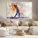 Watercolor Golf Swing Wall Art Canvas Print | Vibrant