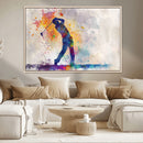 Watercolor Golf Swing Wall Art Canvas Print | Vibrant