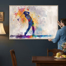 Watercolor Golf Swing Wall Art Canvas Print | Vibrant