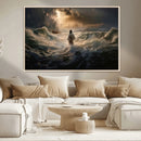 Jesus Walking on Water Wall Art Canvas Print - Religious