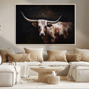 Texas Longhorn Wall Art Canvas Print | Western Ranch Decor |