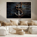 3 Panel Grunge Abstract Anchor Wall Art Canvas Print Set