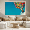 Carl Fredricksen, Up Movie Wall Art, Colorful Balloon House