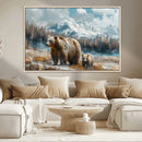 Bear and Baby Bear Wall Art Canvas Print
