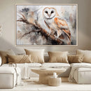 Barn Owl Wall Art | Watercolor Barn Owl Canvas Print |