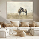 Chines Style Grunge Horses Wall Art Canvas Print
