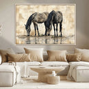 Chinese Style Abstract Black Horses Wall Art Canvas Print - by MyGreatCanvas | Canvas Wall Art Prints | Photo Prints & Wall Decor
