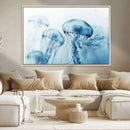 Blue Jellyfish Wall Art Canvas Print