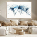 Flight Route Map Wall Art Canvas Print, Abstract Air Traffic
