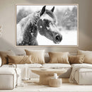 Black Horse Winter Wall Art | Ready to Hang and Framed |
