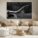 Cow Longhorn Wall Art | Black and White Print | Ready to by MyGreatCanvas | Canvas Wall Art Prints | Photo Prints & Wall Decor